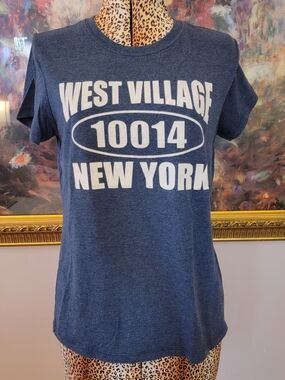 West Village 10014 New York Navy Graphic Tee - Women